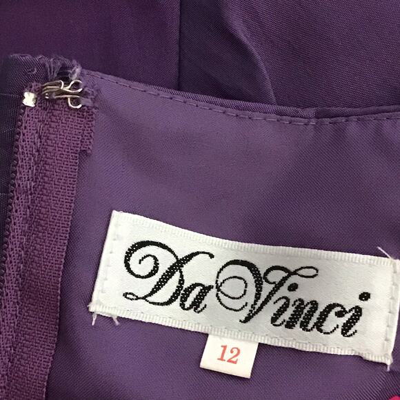 DaVinci Amethyst Plum Halter Neck Sleeveless Molded Cup Formal Cocktail Dress 12 - Picture 10 of 14